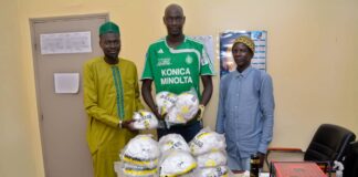 Kaolack: Abdoulaye Diagne (Pdt de L’ANPS KL) offre un lot de 30 ballons aux écoles